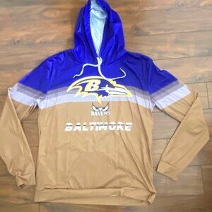 Baltimore Ravens Thin smooth polyester hooded pullover Sweatshirt XL